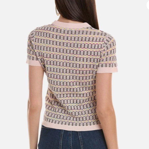 MISSONI Short Sleeve Crew Neck Multi Color Knit Top - Size S - MSRP $395… - Picture 2 of 3